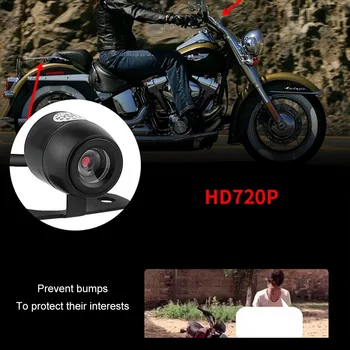 Automobilių, Motociklų DVR Camera, Dual Objektyvas 140° Plataus Kampo LCD Ekranas Automobilio Vairuotojo Diktofonas Vandeniui Naktinio Matymo Automobilių Brūkšnys Cam