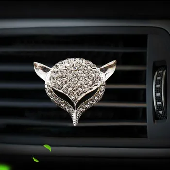 Automobilių Stiliaus Diamond Lydinio Fox Galva Didelė Stilius Oro Gaiviklis, Automobilių Interjerui Oro Angos Kvepalai Įrašą Priedai