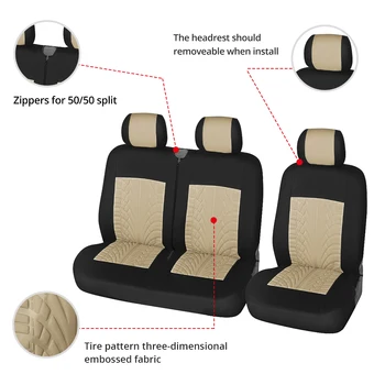 AUTOYOUTH 2+1Car Sėdynių užvalkalai Universalus Sunkvežimių Polyestor Padangų Stilius