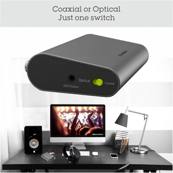 Avantree Skaitmeninio į Analoginį Audio Converter Box Adapteris su Toslink Optical Cable, garso reguliavimas, TV SPDIF DAC