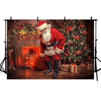 Avezano Backdrops Linksmų Kalėdų Eglutė Žiemos, Santa Claus Dovanos Židinys, Vaikų Fotografija Tapetai Fotografijos Studijoje Photozone