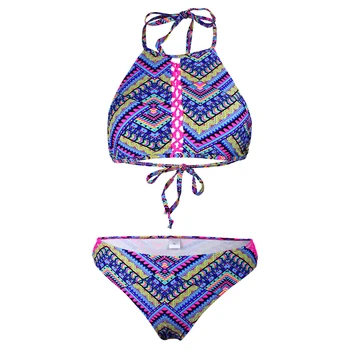 AXESEA Seksualus Apynasrio Bikini Nustatyti Moterų Push Up maudymosi Kostiumėliai, Brazilijos Tvarstis maudymosi kostiumėlį, Dryžuotas Trinkelėmis Retro Etninės Thong Maudymosi Kostiumai
