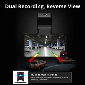 AZDOME M17 Brūkšnys Kamera Full HD 1080P Vaizdo įrašymo 170 Laipsnių Plataus Kampo Dashcam Naktinio Matymo Automobilių DVR 24H automobilių Stovėjimo aikštelė, Automobilių Kameros