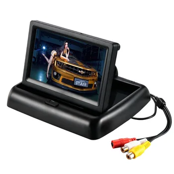 AZGIANT HD 4.3 Colių TFT-LCD Ekranu, Sulankstomas Automobilį Atbuline LCD Monitorius Galinio vaizdo Kamera Su Maitinimo Kabelis
