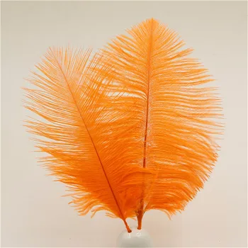 Azijos Ra Pigūs pardavimo Oranžinė spalva Dažyti Aukštos kokybės stručių plunksnos, 40-45cm 16-18inch ilgai 
