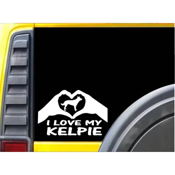 Aš myliu savo Kelpie Rankas Širdies Lipdukas J985 8 colių australijos šuo decal lango Lipdukas 20cm