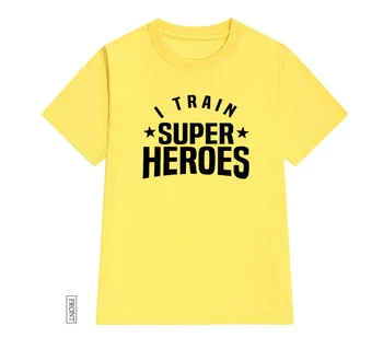 Aš traukiniu Superhero mokytojai dovana Moterims marškinėlius Medvilnės Atsitiktinis Juokingi marškinėliai Lady Yong Mergina Viršuje Tee 5 Spalvų Lašas Laivas S-639