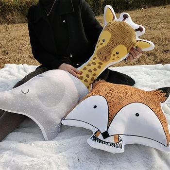 Baby Dramblys Fox Elnių, Lokių Žirafa Triušis Minkšti Minkšti Pliušiniai Žaislai Pagalvės Gyvūnų Pliušinis Žaislas Animacinių Filmų Pagalvė Pagalvės Vaikams Dovanų