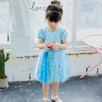 Baby Girl Animacinių filmų Suknelės Sniegas Baltas Vienaragis Princesė Cosplay Suknelė Kostiumu Mergina Kūdikių Drabužiai E5100