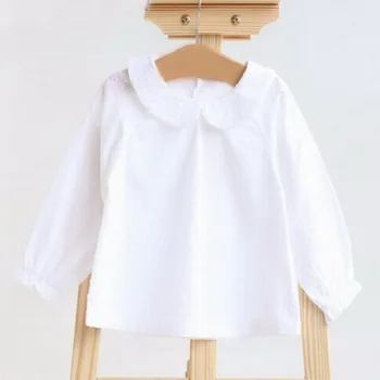 Baby Girl Marškinėliai Viršuje Medvilnės, ilgomis Rankovėmis, Minkšta Naujagimiui Undershirts Atgal Mygtukai Baby Girl Drabužius 0-3Y E8720