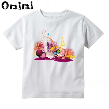 Baby Vaikiški Marškinėliai Berniukams/Mergaitėms MIELAS makiažas trumpomis Rankovėmis Viršūnes Vaikų graži mergina White T-Shirt, ooo3091