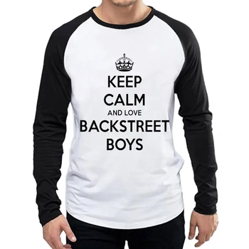 Backstreet Boys Marškinėliai ilgomis Rankovėmis Mens Backstreet Boys Logo T Shirt Viršūnes Tees marškinėlius Baltos Spalvos, Visas Rankovės Juosta T-shirt