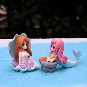 BAIUFOR 4PCS Animacinių filmų Lėlės Vandenyno Mergaitė, Anime Paveikslas, 