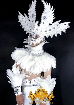 Balta plunksna angelas Vyrų dievo kostiumas deivė Vyresnysis prabanga paslaptingas Berniukas, Vyras kostiumai Helovinas šalis cosplay šokių kostiumas