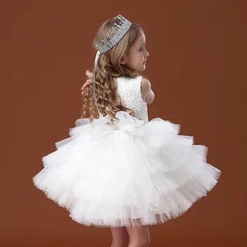 Balta Vestuvinė Gimtadienio Nėrinių Suknelė Princess Tutu Suknelė Gėlių Siuvinėjimas, Mergaitėms, Vaikams, Drabužiai Vaikams, Šalies Mergina Drabužiai