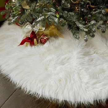 Baltas Pliušinis Kalėdų Eglutės, Sijonai, Kailio Kilimas Linksmų Kalėdų Dekoracija Namuose Naujieji Metai Apdaila