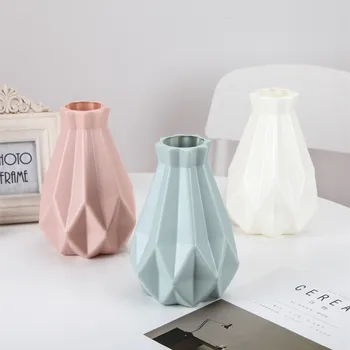 Baltos spalvos Imitacija Rotango Plastikinė Vaza su Nauja Juosmens Gėlių Vazos Namus Kambarį Dekoruoti Vaza ir Japonų Stiliaus Kilimėliai