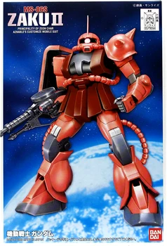 Bandai 1:144 masto modelis UC a. raudonos, žalios Zaku 2 MS-06F Gundam robotas modelismo Asamblėjos modelis rinkiniai