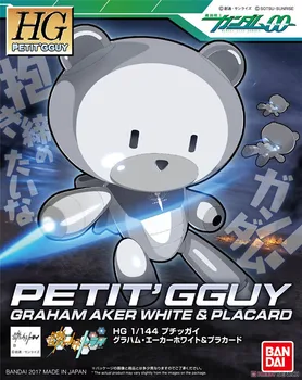 Bandai Gundam 1/144 HGPG Petit'gguy Aker Balta ir Užrašu Surinkti Modelį Rinkiniai figūrėlių, Plastikiniai Modelis Žaislai