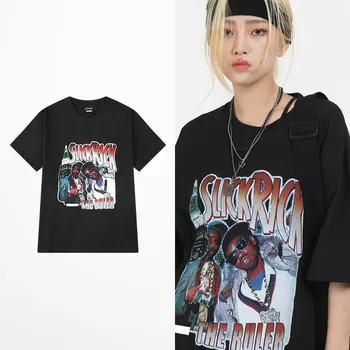 Banga Prekės Hip-Hop Street T-shirts Naujas Mados Juokinga 2PAC Spausdinimo, Medvilnės Marškinėliai Harajuku High Street Tirštėti Šūkis Viršuje Tee