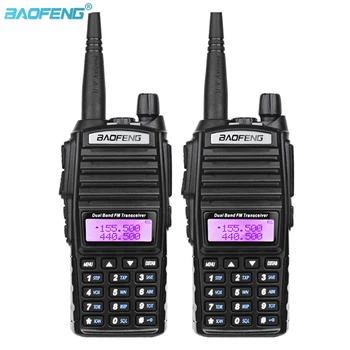 Baofeng UV-82 dviejų dažnių VHF 136-174MHz/UHF 400-520MHz Nešiojamųjų Walkie Talkie Ilgo Nuotolio Mėgėjų dvipusis Kumpis Radijo