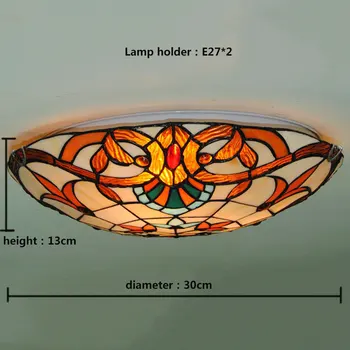 Baroko Tiffany Viduržemio jūros regiono stiliaus stiklo Lubų Šviesos Sielovados Turas Stiklo lempų gaubtų lamparas de techo abajur 110-240V E27