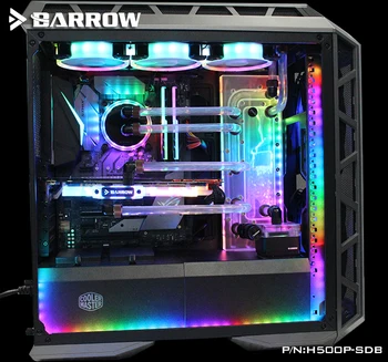 Barrow H500P-SDB V1, Kelių Lentų CoolerMaster H500P Atveju, Intel CPU Water Block & Single GPU Pastate