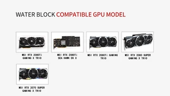 BARROW Vandens Bloko naudoti MSI RTX2080TI ŽAIDIMŲ X TRIO/Pilnas draudimas GPU Blokas / Support Originalus Backplate 5V 3PIN Antraštė RGB