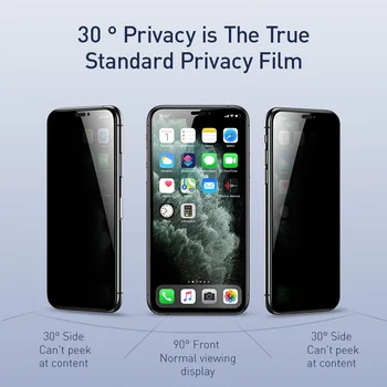 Baseus 0,25 mm Screen Protector, iPhone, 11 Pro Max Full Protctive Grūdinto Stiklo Plėvelė iPhone Xs Max Xr X Privatumo Filmas