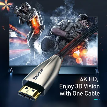 Baseus Dideliu Greičiu V2.0 HDMI Kabelis, 4K Vaizdo Kabelis TV Stebėti Skaitmeninės Splitter PS4 Swith Lauke Projektorius HDMI Laidas 5M