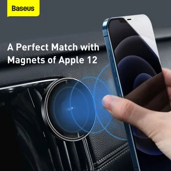 Baseus Magnetinio Automobilinis Telefono Laikiklis iPhone 12 Pro Max Auto Mount Oro Angos Universalus iPhone12 Išmaniojo Telefono Stovas Laikiklis