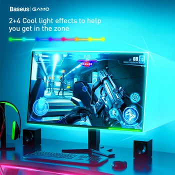 Baseus Žaidimas RGB LED Juostelės Šviesos Lanksti led šviesos Juostelės juostelės 4 Pin 1,5 M Diodų Juosta DC 12V PC Kompiuterių Programinės įrangos Kontrolė
