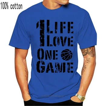Basketballer Vienas Gyvenimas, Vienas Žaidimas vyriški Marškinėliai Tee Marškinėliai Marškinėliai trumpomis Rankovėmis Viršūnes Laisvus Drabužius, Balta Stilius