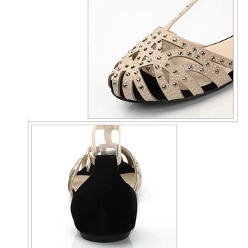 Bateliai Moteris Sandalai Butas kalnų krištolas išpjovą vasaros batai Aukštos kokybės uždarytas toe ponios batai moteriška Gladiatorių moterų sandalai