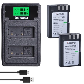 Batmax EN-EL9, EN-EL9a LT EL9 Baterija+LCD USB Dual Įkroviklį su C Tipo prievadas, skirtas 