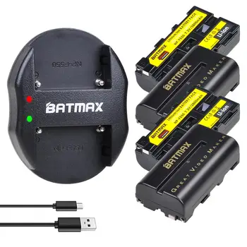 Batmax NP-F550 NP F550 F570 Baterija+USB Dual Kroviklis, LED Vaizdo Šviesos Yongnuo Viltrox YN300Air II YN300 III YN600 Oro L132T