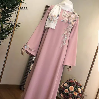 Bbonlinedress Abaja Suknelė Gėlių Plius Dydis Musulmonų arabų Hijab vakarinę Suknelę Dubajus skraiste caftan marocain Soiree