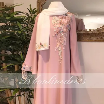 Bbonlinedress Abaja Suknelė Gėlių Plius Dydis Musulmonų arabų Hijab vakarinę Suknelę Dubajus skraiste caftan marocain Soiree