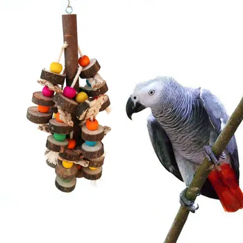 Behogar Natūralių Medinių Blokų Paukštis Papūga Kabinti Kramtomoji Bite Žaislas Budgies Papūgos Cockatiels Conures Lovebirds Aras