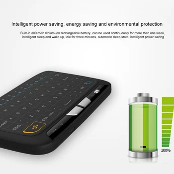 Belaidė klaviatūra ir pelė combo įkrovimo Ergonomiškas Mini Touchpad Klaviatūra, Belaidžio Oro Pelės Smart TV, PC, Telefonas