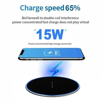 Belaidžio Kroviklio 15W Įkrovimo Pagalvėlę Kabelis Samsung Galaxy Greitai Sidabro Charging Pad 