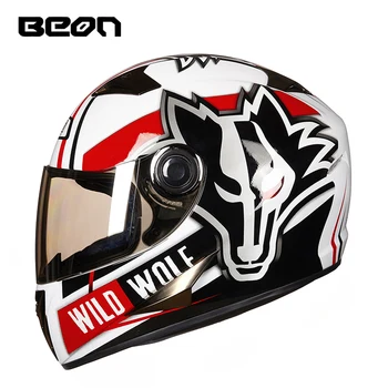 BEON B500 motociklo šalmas Vyrų Kartingo lenktynių pilnas veido šalmas Moterų Motociklą Moto šalmas casco motocicleta capacete