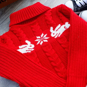 Berniukai kalėdų džemperis elnias Raudona Mergina Kūdikiams, vaikams, cartoon 2018 m. pavasarį, rudenį kalėdos drabužius raindeer kūdikių berniukų žiemą storas drabužių