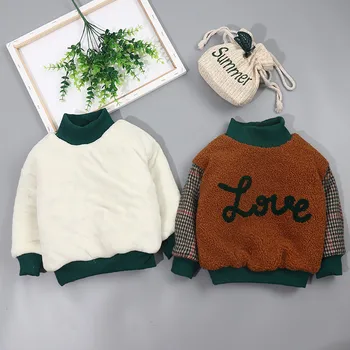 Berniukai megztinis rudenį, žiemą vaikai mados storo aksomo viršūnes drabužiai, kūdikių mergaitės vaikams laisvalaikio outerwaer drabužius 2 3 4 5 metai