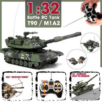 Berniukas Žaislai, 1:32 RC Karo Tankas Taktinių Transporto priemonės Pagrindinis Mūšis Karinės Nuotolinio Valdymo Bako Šaudyti Kulkomis Modelis Elektroninių Hobis