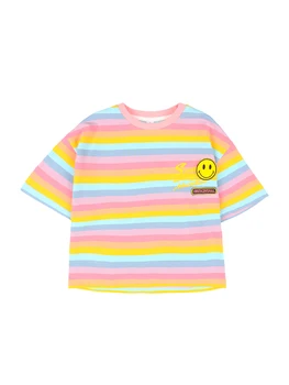 Berniuko Drabužius trumpomis Rankovėmis Dryžuotas marškinėliai 2020 m. Nauja Baby Pusė Rankovės Vakarų Stiliaus Vaikas korėjos Stiliaus Vasaros Mados