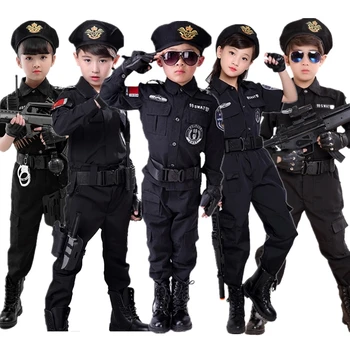 Berniuko Karnavalas Policijos Kostiumai Vaikams Helovinas Šalis Cosplay Apranga Vaikų Diena, Specialūs Policininko Uniformą Vaikams
