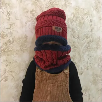Berniukų ir mergaičių šaliko ir kepurės komplektas 2 8 metus Sutirštės vilnos kepurė Plius kašmyras išlaikyti šiltas vaikams žiemos skrybėlę ir skara rinkinys