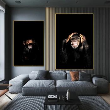 Beždžionių Gorilos Gyvūnų paveiksl Sienos Menas, Plakatų ir grafikos Paveikslai Tapyba Freskomis Kambarį Namų Dekoro