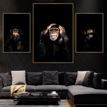Beždžionių Gorilos Gyvūnų paveiksl Sienos Menas, Plakatų ir grafikos Paveikslai Tapyba Freskomis Kambarį Namų Dekoro